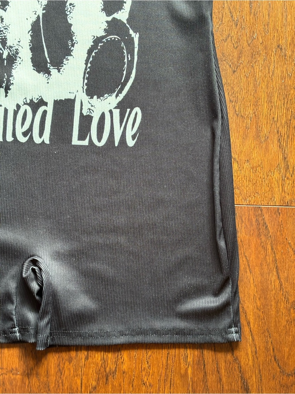 Black Ribbed “Limited Love” Romper Stretchy Streetwear | Size XL - Picture 7 of 13
